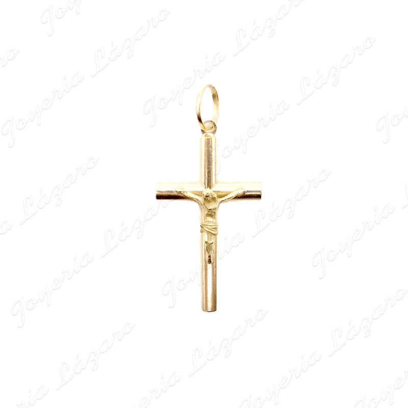 CRUZ ORO 18KT OCASION TUBO4MM CON CRISTO 20X33MM
