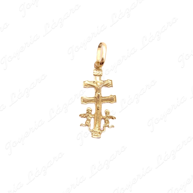 CRUZ DE CARAVACA ORO 18KT OCASION PLANA  11X225 SIN ASA