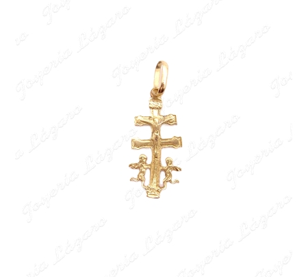 CRUZ DE CARAVACA ORO 18KT OCASION PLANA  11X225 SIN ASA