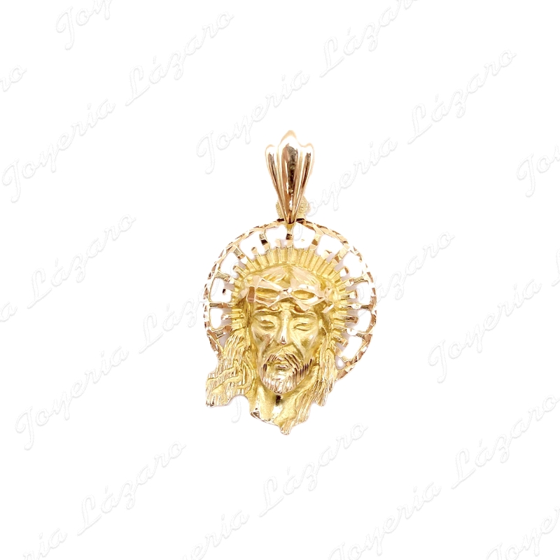 COLGANTE GR. ORO 18KT OCASION SANTO ROSTRO CON AURA CALADA 23X29MM