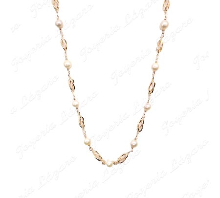 COLLAR ORO 18KT OCASION JAULAS+ PERLAS FANTASIA