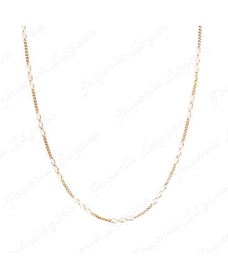 CADENA 60 CM. ORO 18KT SEMINUEVA MIXTA TRAMO BARBADA+3