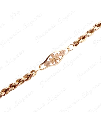 CADENA 50 CM. ORO 18KT OCASION MIXTA CORDON+ROMBOS CALADOS