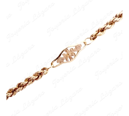 CADENA 50 CM. ORO 18KT OCASION MIXTA CORDON+ROMBOS CALADOS