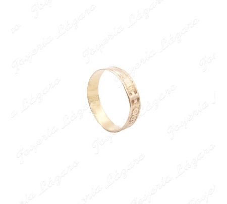 ALIANZA ORO 18KT OCASION PLANA INSCRIPCION +QUE AYER,-QUE MAÑANA
