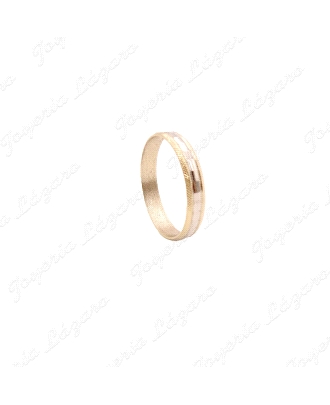 ALIANZA ORO 18KT OCASION 4MM BICOLOR CENTRO FACETADO