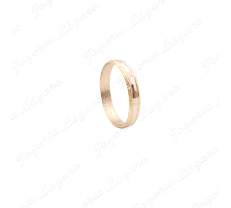 ALIANZA ORO 18KT OCASION 4MM BICOLOR CENTRO FACETADO