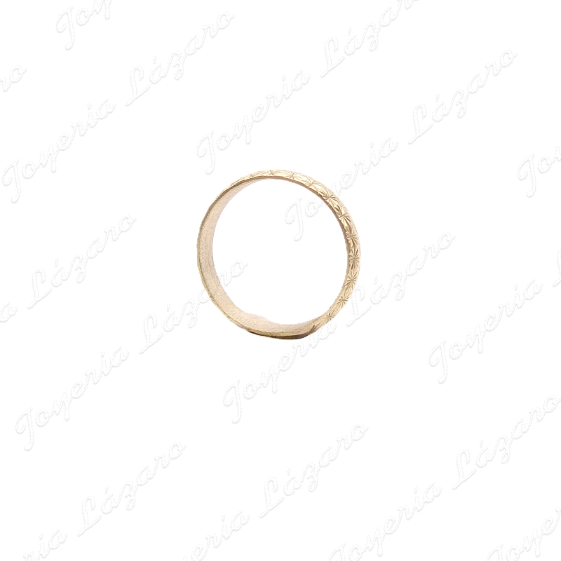 ALIANZA ORO 18KT OCASION FACETADA TALLADO ESTRELLITAS