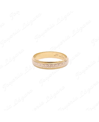 ALIANZA ORO 18KT OCASION BICOLOR 4MM FACETADA