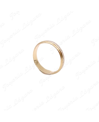 ALIANZA ORO 18KT OCASION BICOLOR 4MM FACETADA
