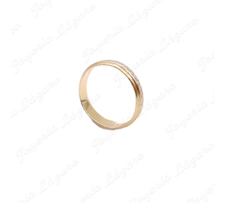 ALIANZA ORO 18KT OCASION BICOLOR 4MM FACETADA