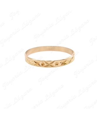 ALIANZA ORO 18KT OCASION 3MM TALLADO X Y CIRCULO