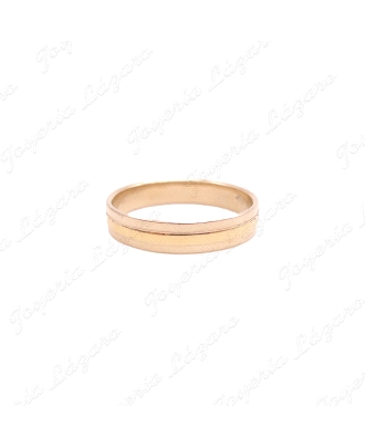 ALIANZA ORO 18KT OCASION 4MM 3 BANDAS BRILLO