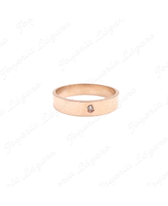 ALIANZA ORO 18KT OCASION PLANA 4MM ROSA + CIRCO