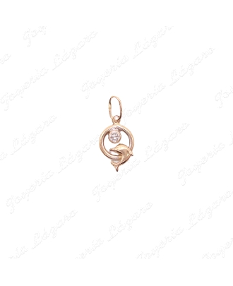 COLGANTE ORO 14KTS/BAJO DELFIN ARO CON CIRCO.