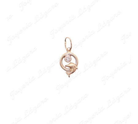 COLGANTE ORO 14KTS/BAJO DELFIN ARO CON CIRCO.
