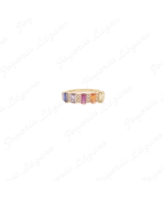 SORTIJA ORO 18 KTS CIRCOS BAGUETTE MULTICOLOR