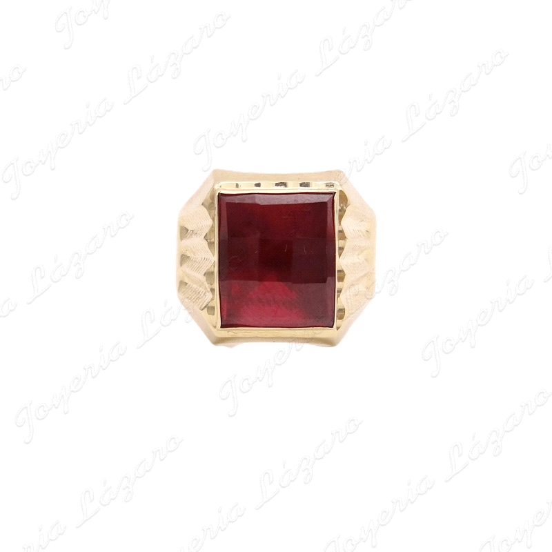 SORTIJA ORO 18 KTS DAMERO ROJO 11X13MM