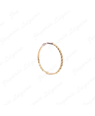 SORTIJA ORO 18 KTS BICOLOR ANCLA +TRENZA