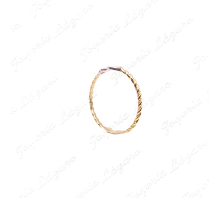 SORTIJA ORO 18 KTS BICOLOR ANCLA +TRENZA