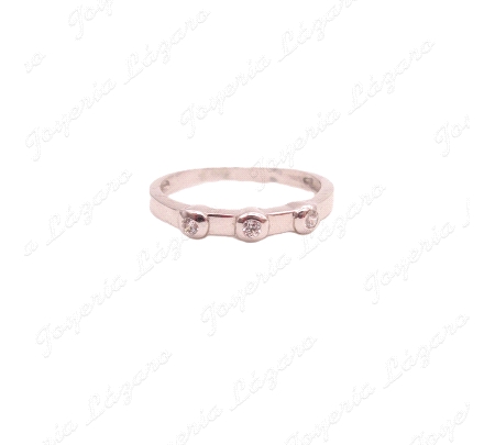 SORTIJA ORO 18 KTS BL SOLITARIO 3 CIRCOS EN BOCEL