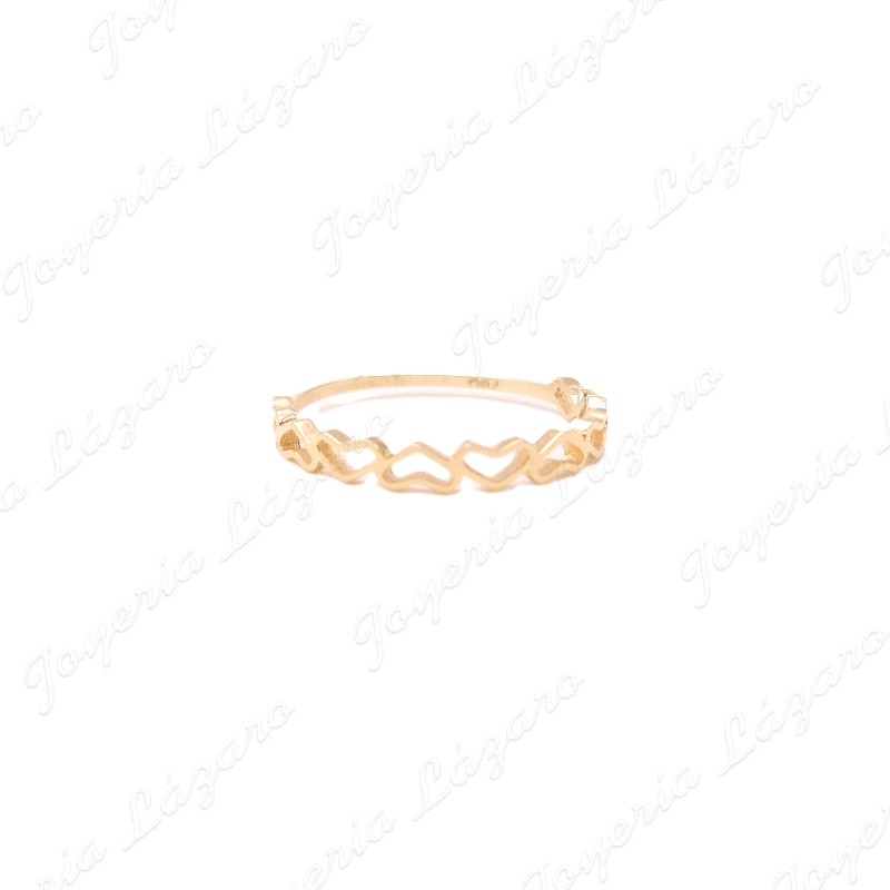 SORTIJA ORO 18 KTS CORAZONES CALADAS 2.8MM