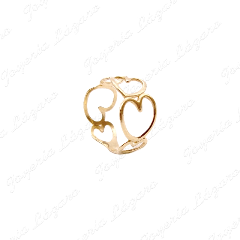 SORTIJA ORO 18 KTS CORAZONES CALADOS  9MM