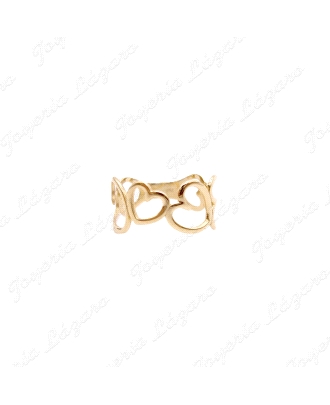 SORTIJA ORO 18 KTS CORAZONES CALADOS  9MM