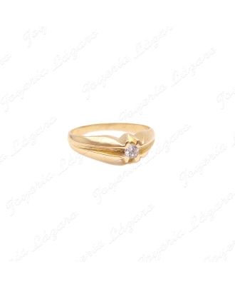 SORTIJA ORO 18 KTS SOLITARIO CIRCONITA CADETE