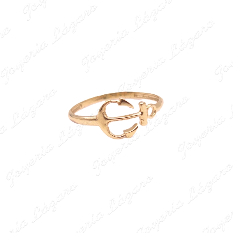 SORTIJA ORO 18 KTS ANCLA SILUETA CALADA