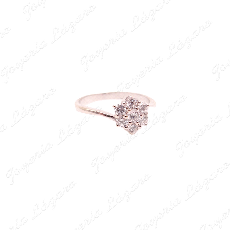 SORTIJA ORO 18 KTS blanco roseton circonitas Nº13