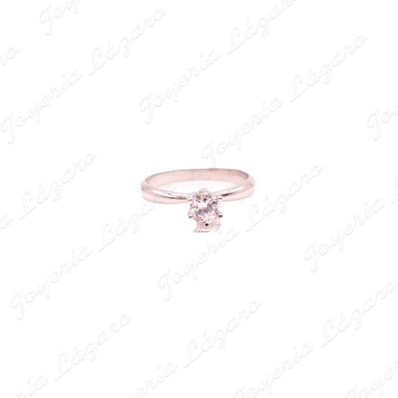 SORTIJA ORO BL. 18 KTS CIRCONITAS 6 GARRAS,PRINCESA