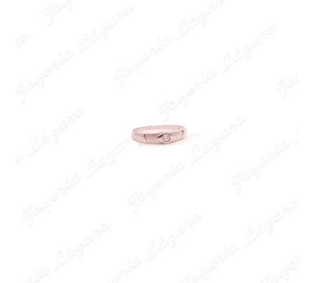 SORTIJA ORO BL.18 KTS MATE Y BRILLO,CIRCONITA