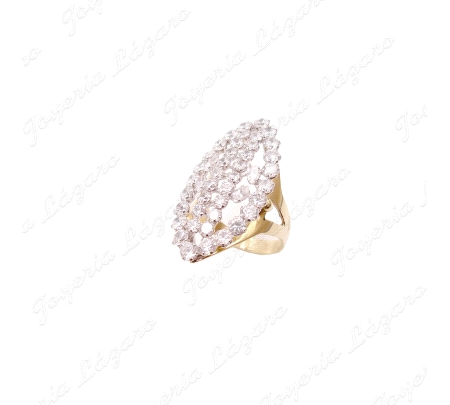 ORO 18 KTS SORTIJA  LANZADERA ZIRCONITAS