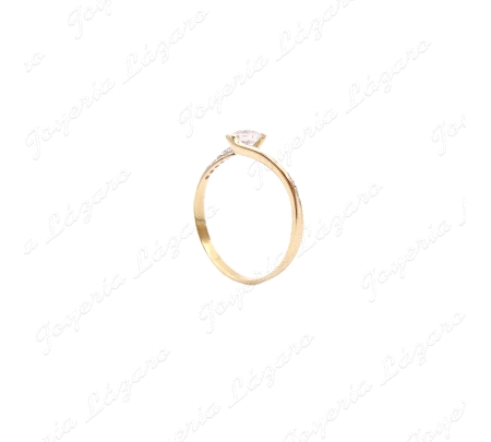 ORO 18 KTS SORTIJA SOLIT. BIC. MICRO CIR