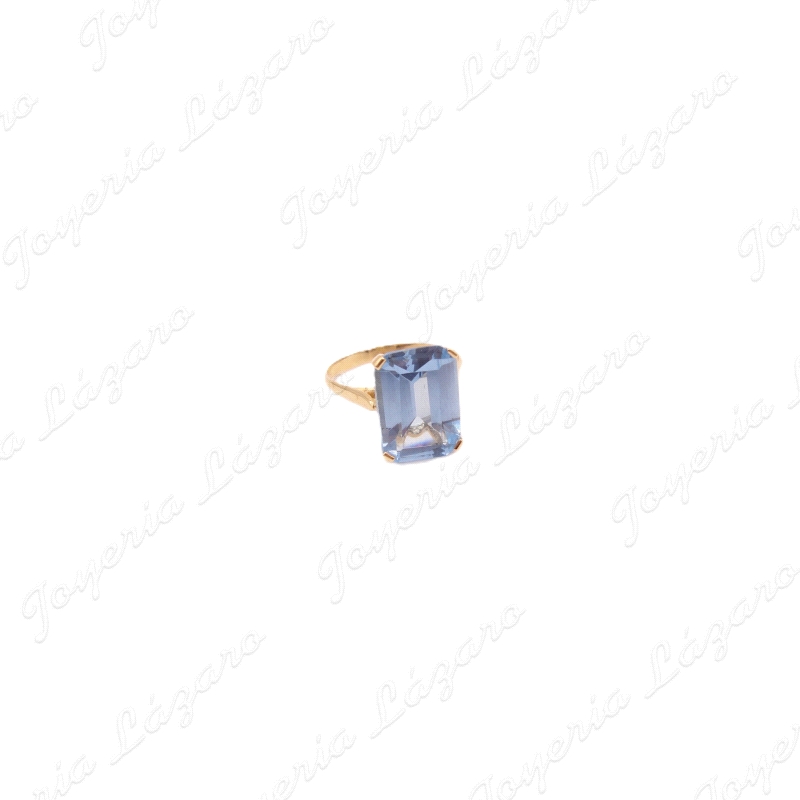 SORTIJA 18KT AGUAMARINA CUADRADA