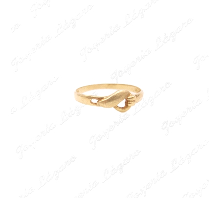 SORTIJA 18KTS, TIPO LAZO MATE BRILLO