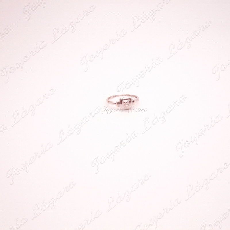 SORTIJA 18KTS BL. CUADRADA