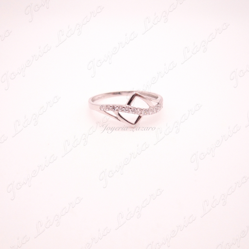 SORTIJA 18KTS BL. dos picos calador y circo