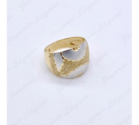 SORTIJA 18KTS BICOLOR M/B