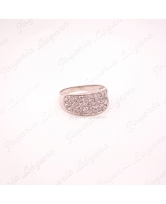 SORTIJA 18KTS BL. CIRCONOITAS EN PAVÉ