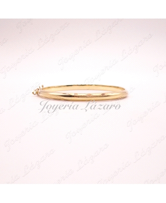 ORO 18 KTS PULSERA 1/2 CAÑA ANCHO 0.5X6CM INTERIOR