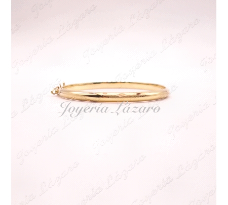 ORO 18 KTS PULSERA 1/2 CAÑA ANCHO 0.5X6CM INTERIOR