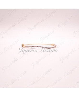 PULSERA 18KTS RIGIDA,CIRCONITAS,57mm INT.