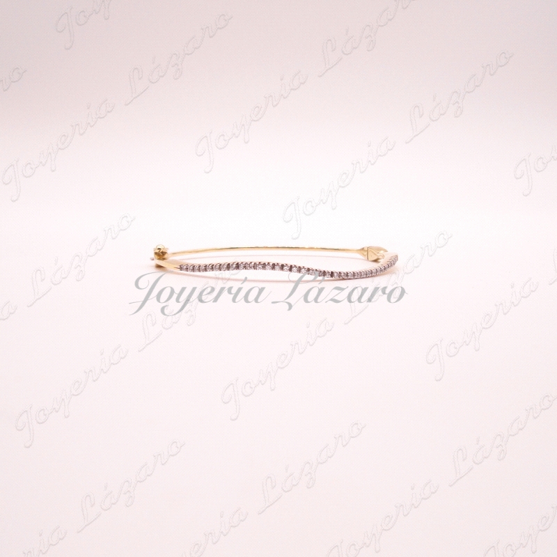 PULSERA 18KTS RIGIDA,CIRCONITAS,57mm INT.