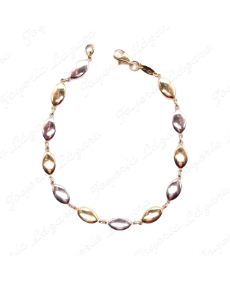PULSERA ORO 18 KTS PEPITAS  BICOLOR