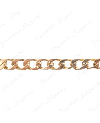 PULSERA ORO 18 KTS BARBADA PLANA 17CM, 7MM ANCHO