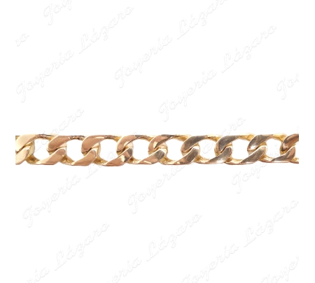 PULSERA ORO 18 KTS BARBADA PLANA 17CM, 7MM ANCHO