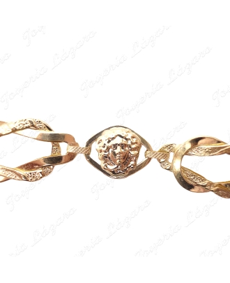 PULSERA ORO 18 KTS DISEÑO ESLABONES NUDOS CON MEDUSA