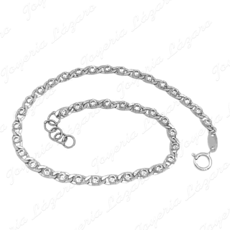 PULSERA ORO 18 KTS PULSERA CIRCONITA 2.8MM 18CM